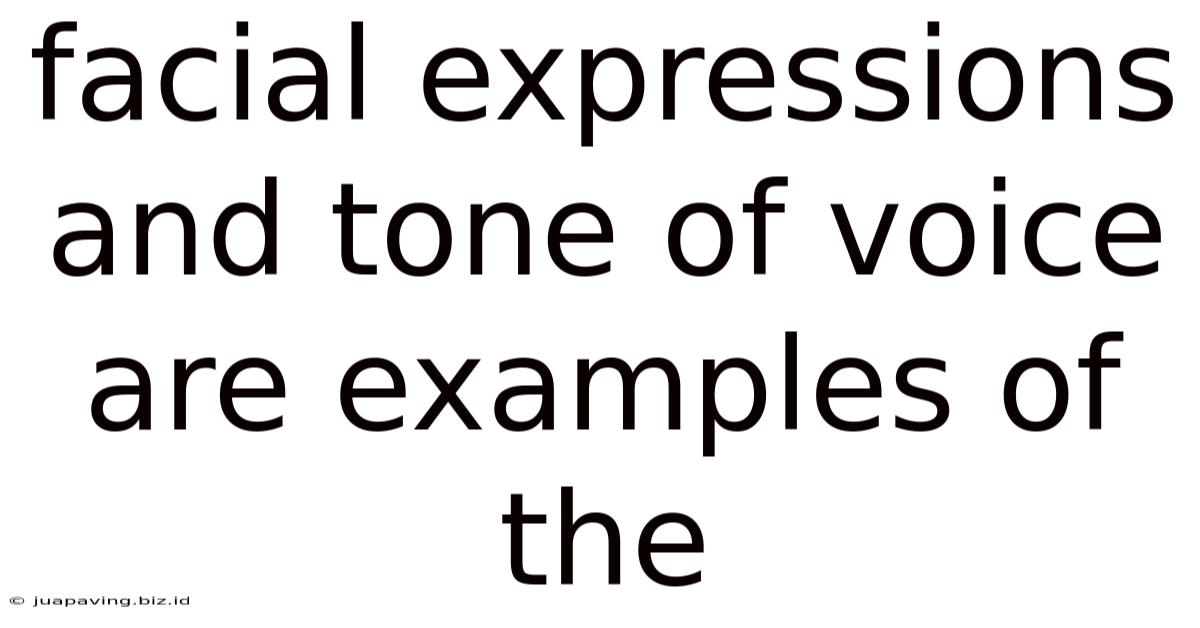 Facial Expressions And Tone Of Voice Are Examples Of The