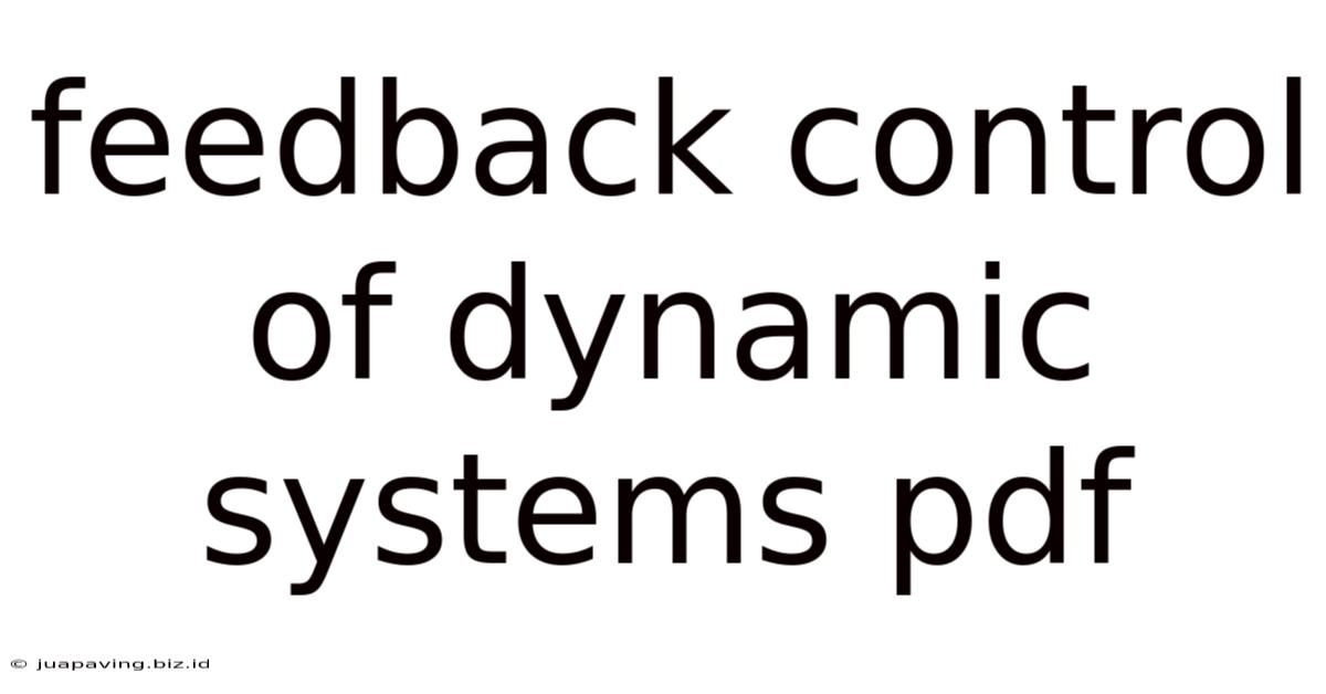 Feedback Control Of Dynamic Systems Pdf