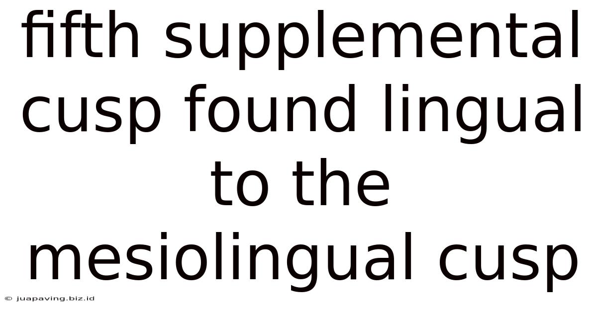 Fifth Supplemental Cusp Found Lingual To The Mesiolingual Cusp