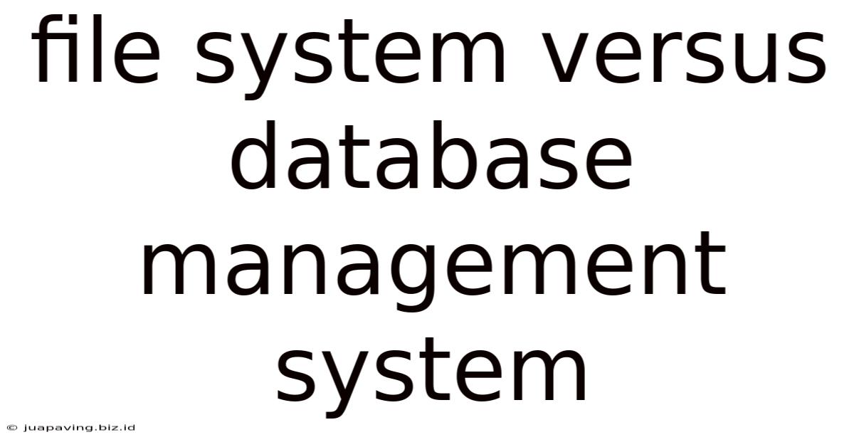 File System Versus Database Management System
