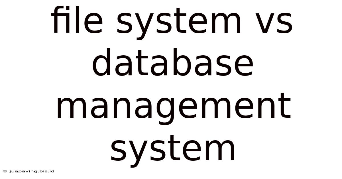 File System Vs Database Management System