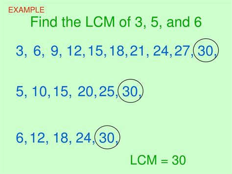 Find The Least Common Multiple Of 3 And 5