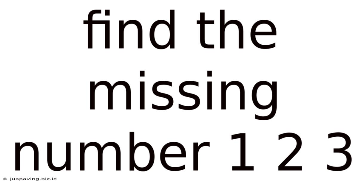 Find The Missing Number 1 2 3