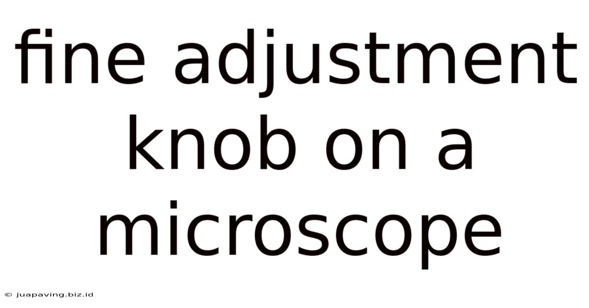 Fine Adjustment Knob On A Microscope