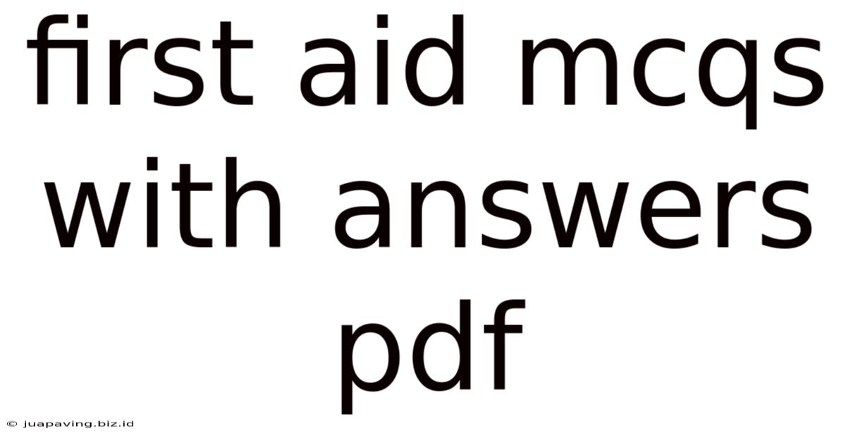 First Aid Mcqs With Answers Pdf