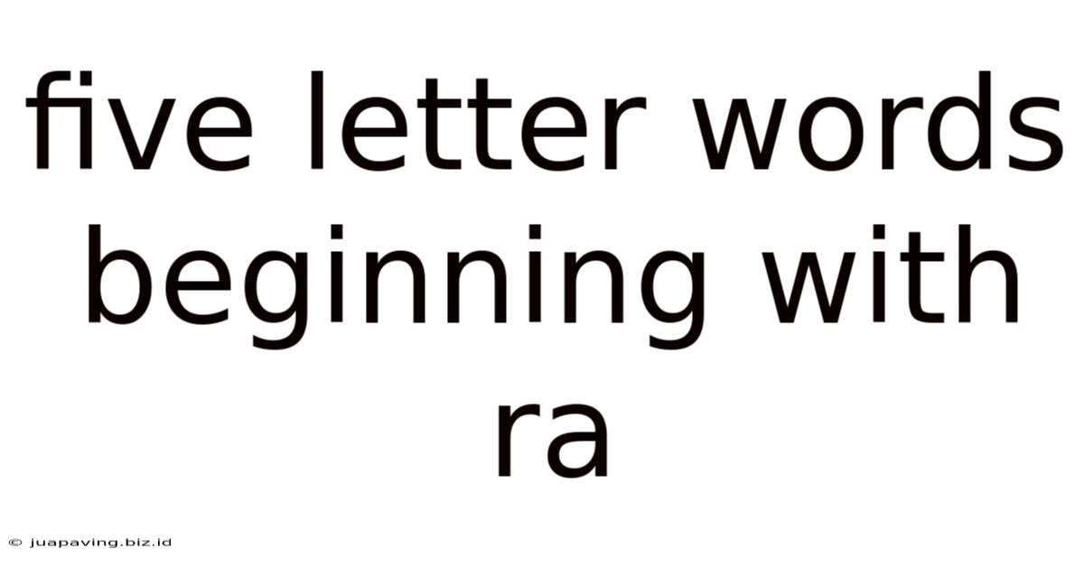 Five Letter Words Beginning With Ra