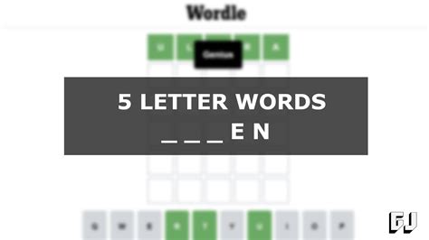 Five Letter Words Ending In En