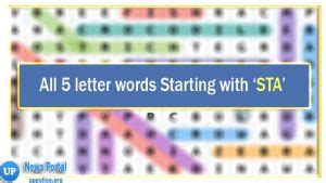 Five Letter Words Starting With Sta