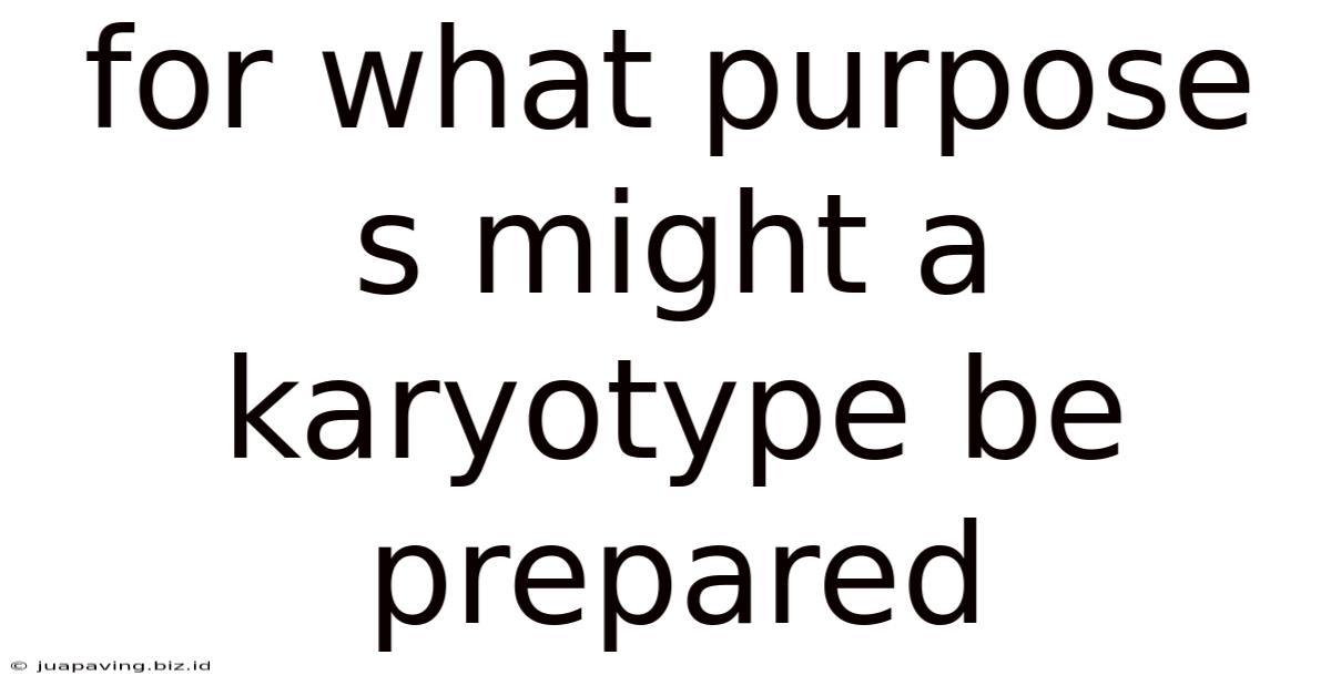 For What Purpose S Might A Karyotype Be Prepared
