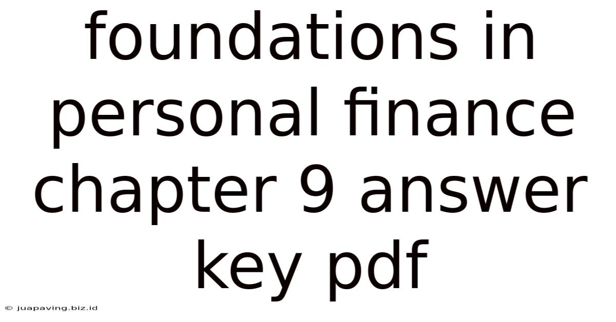 Foundations In Personal Finance Chapter 9 Answer Key Pdf