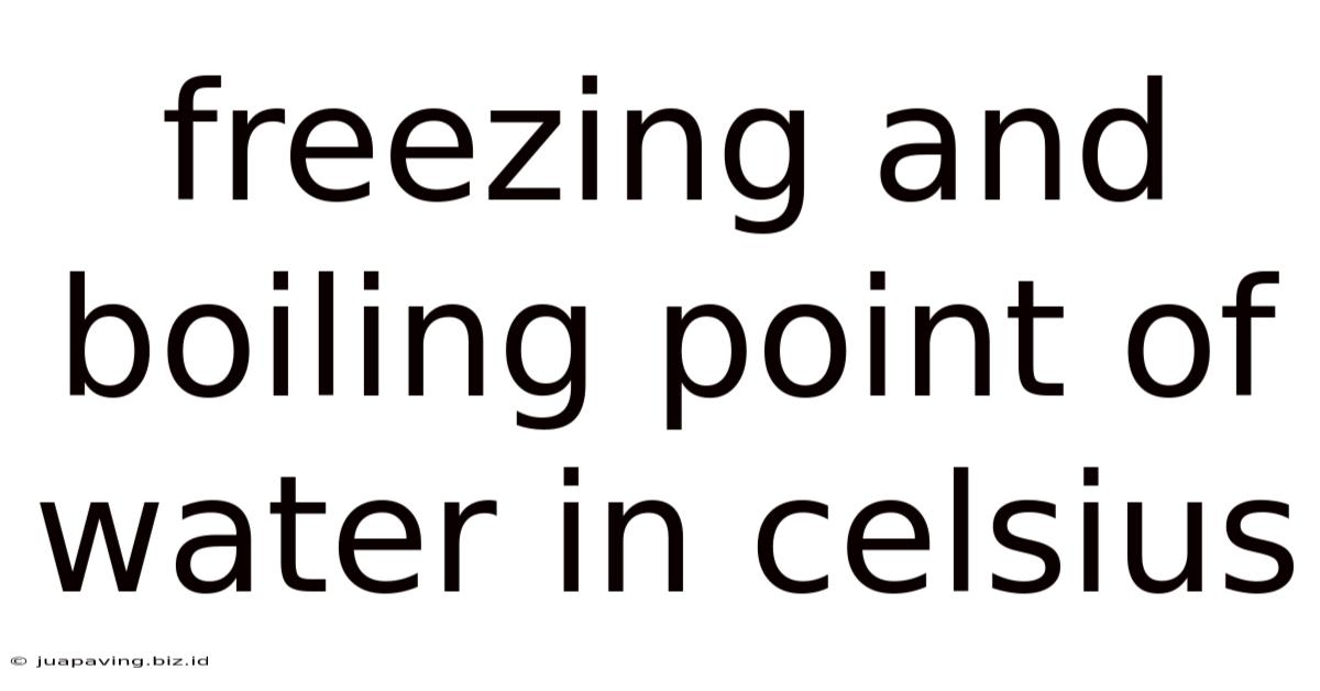 Freezing And Boiling Point Of Water In Celsius