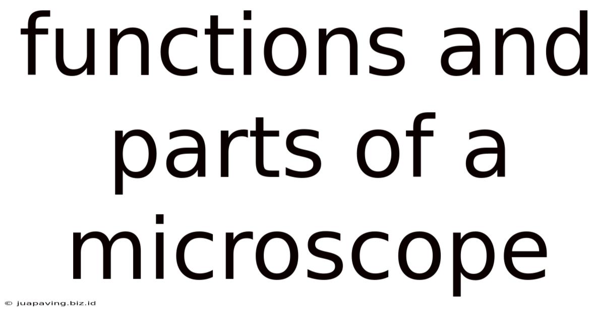 Functions And Parts Of A Microscope