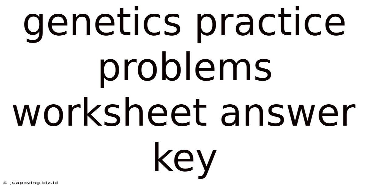 Genetics Practice Problems Worksheet Answer Key