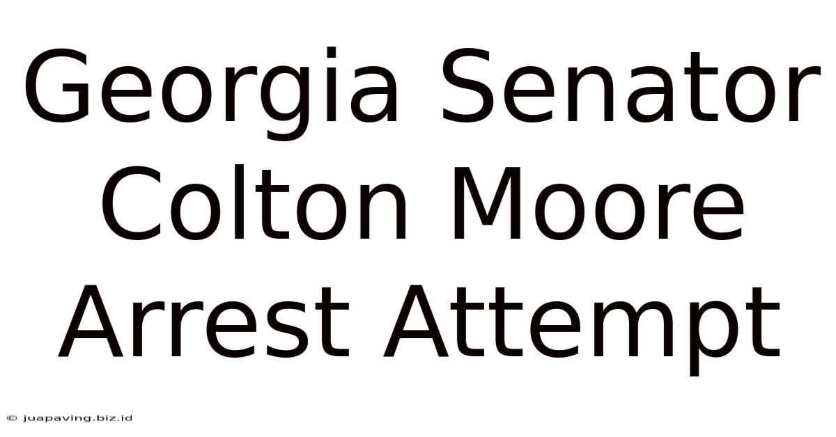 Georgia Senator Colton Moore Arrest Attempt