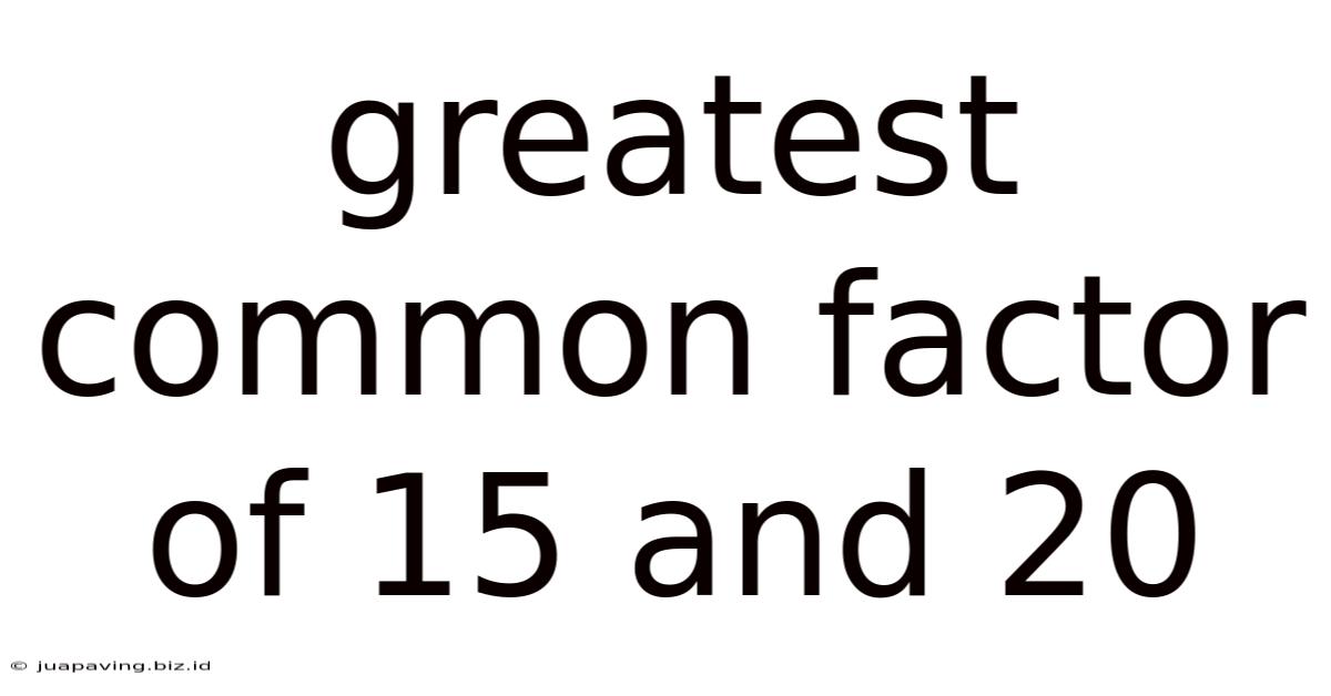Greatest Common Factor Of 15 And 20