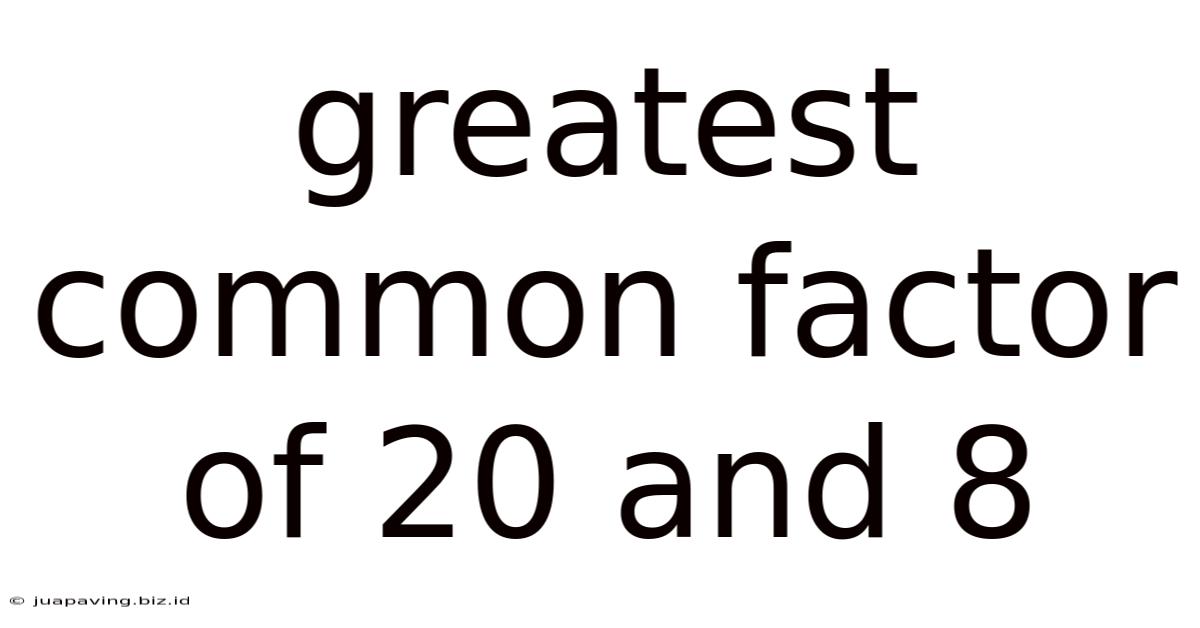 Greatest Common Factor Of 20 And 8