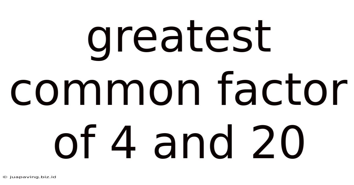 Greatest Common Factor Of 4 And 20