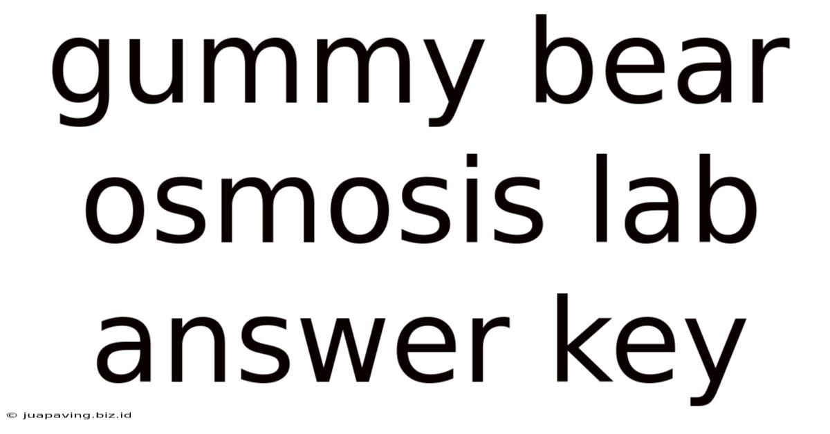 Gummy Bear Osmosis Lab Answer Key