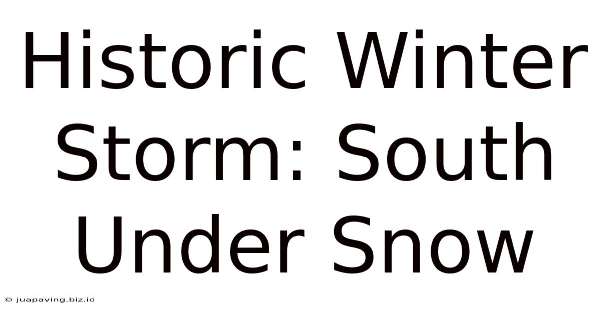 Historic Winter Storm: South Under Snow