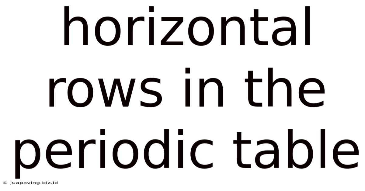 Horizontal Rows In The Periodic Table