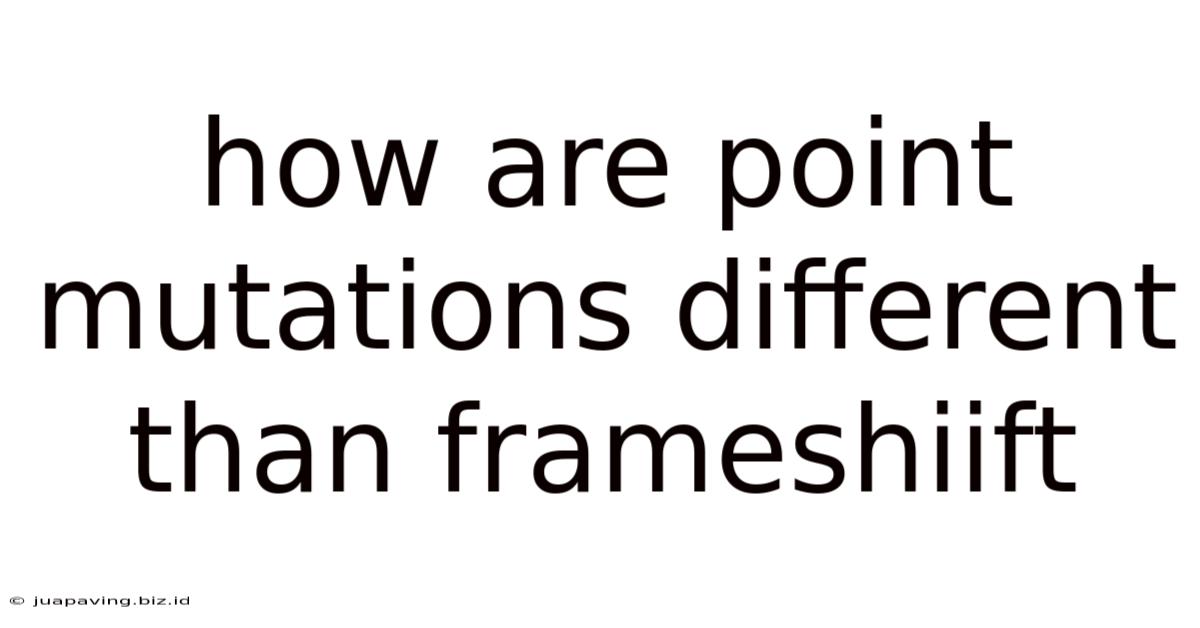 How Are Point Mutations Different Than Frameshiift