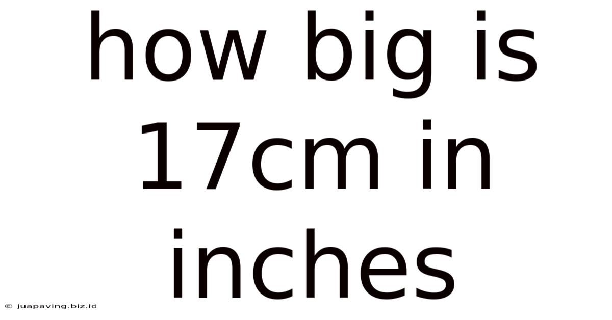 How Big Is 17cm In Inches