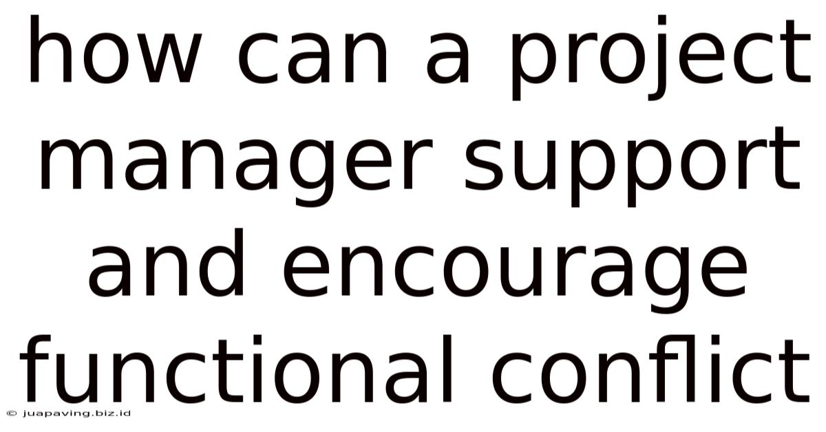 How Can A Project Manager Support And Encourage Functional Conflict
