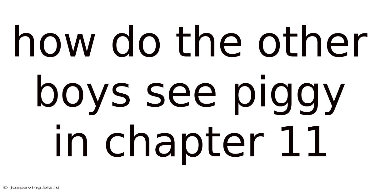 How Do The Other Boys See Piggy In Chapter 11