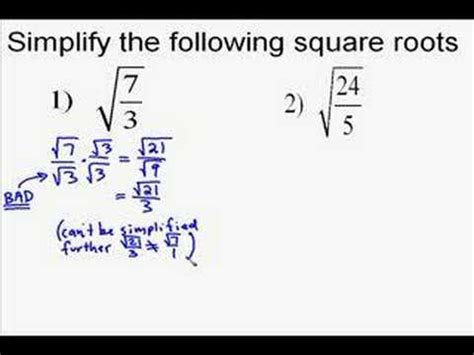 How Do You Solve The Square Root Of A Fraction