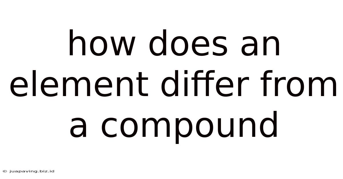 How Does An Element Differ From A Compound