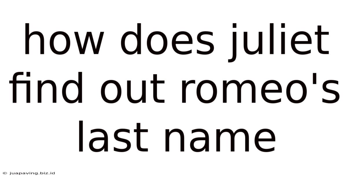 How Does Juliet Find Out Romeo's Last Name