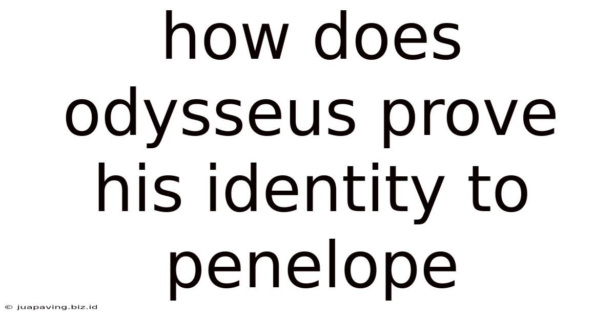 How Does Odysseus Prove His Identity To Penelope