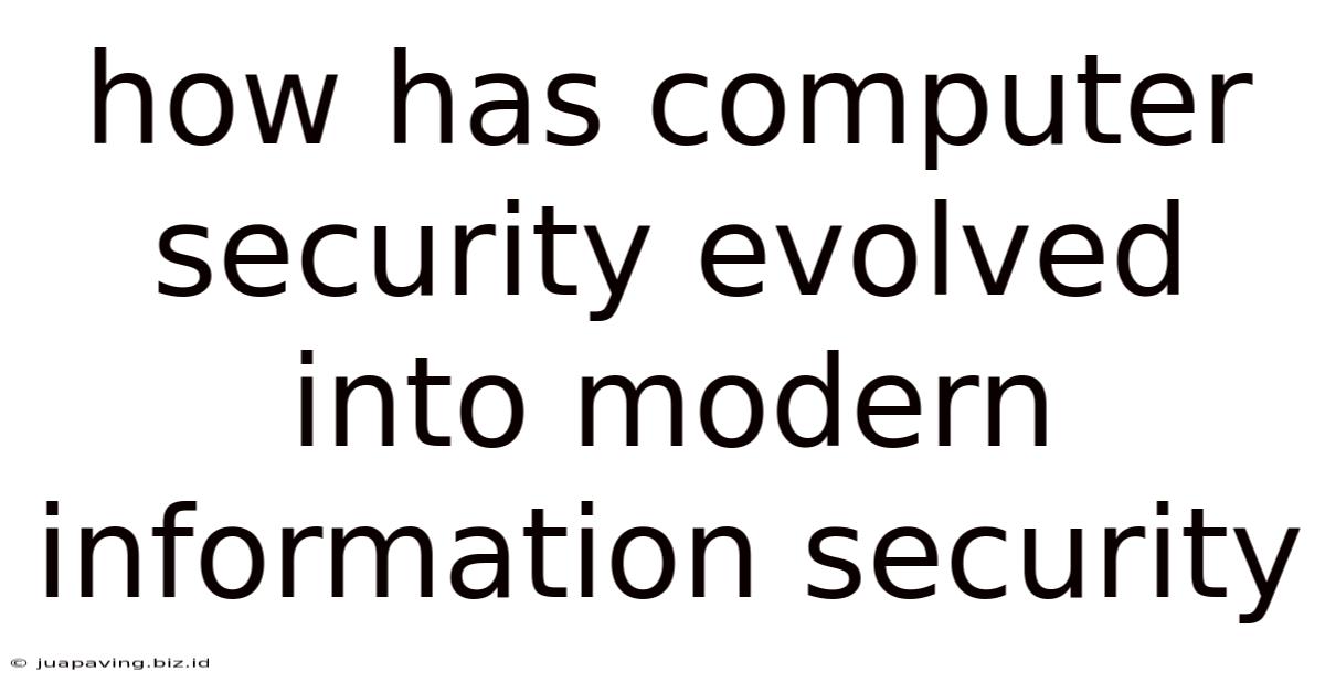 How Has Computer Security Evolved Into Modern Information Security