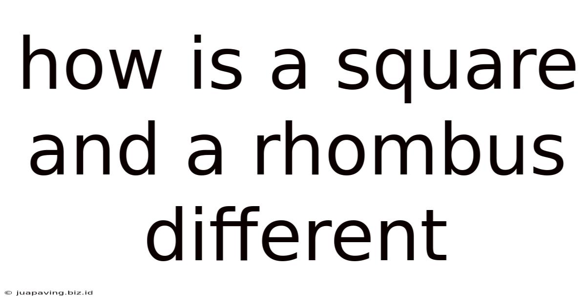 How Is A Square And A Rhombus Different