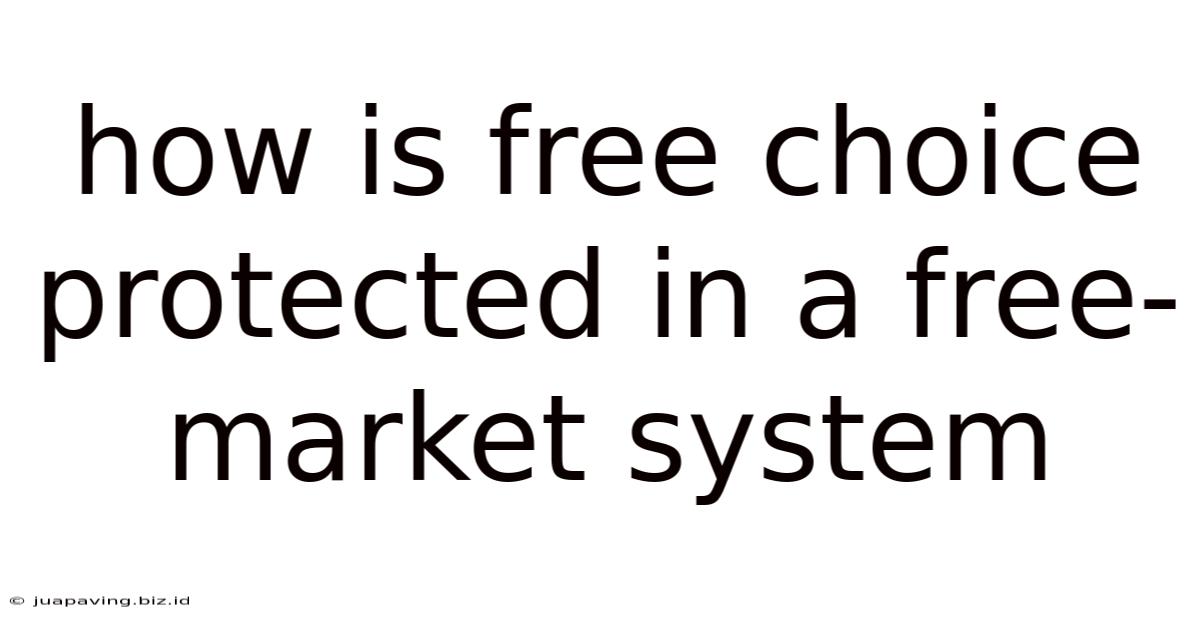 How Is Free Choice Protected In A Free-market System