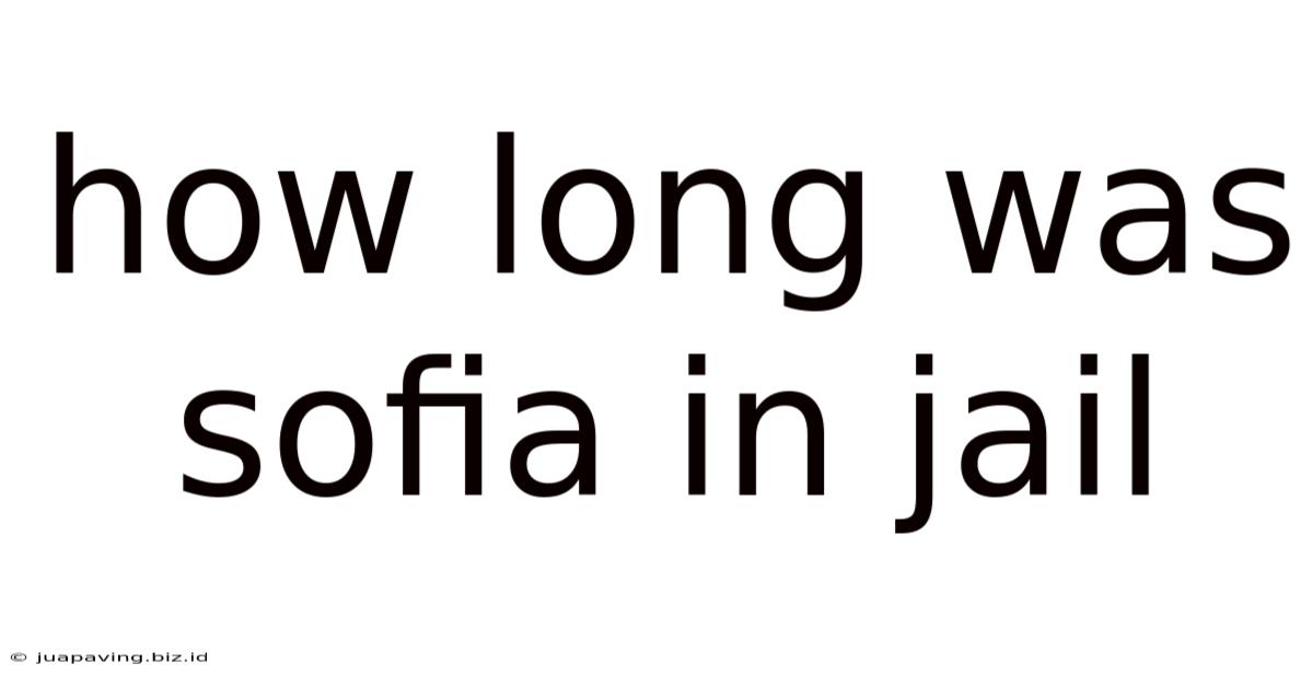 How Long Was Sofia In Jail