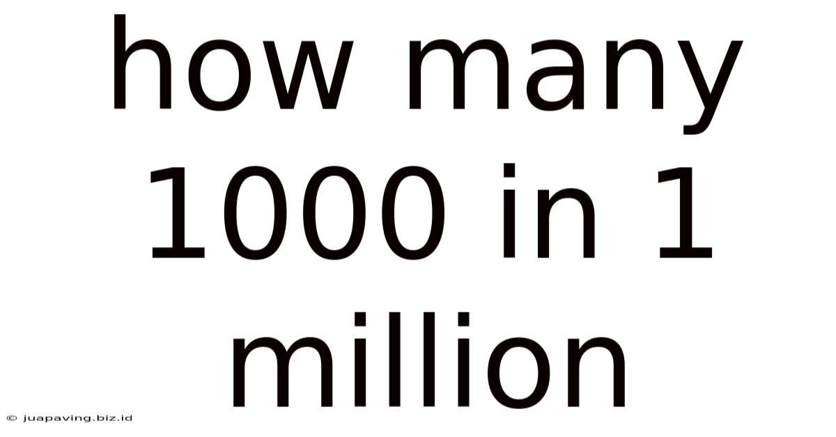 How Many 1000 In 1 Million