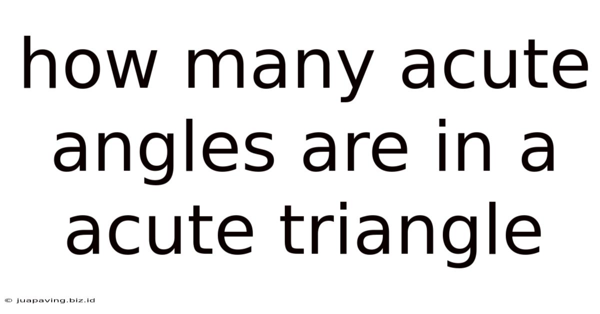 How Many Acute Angles Are In A Acute Triangle