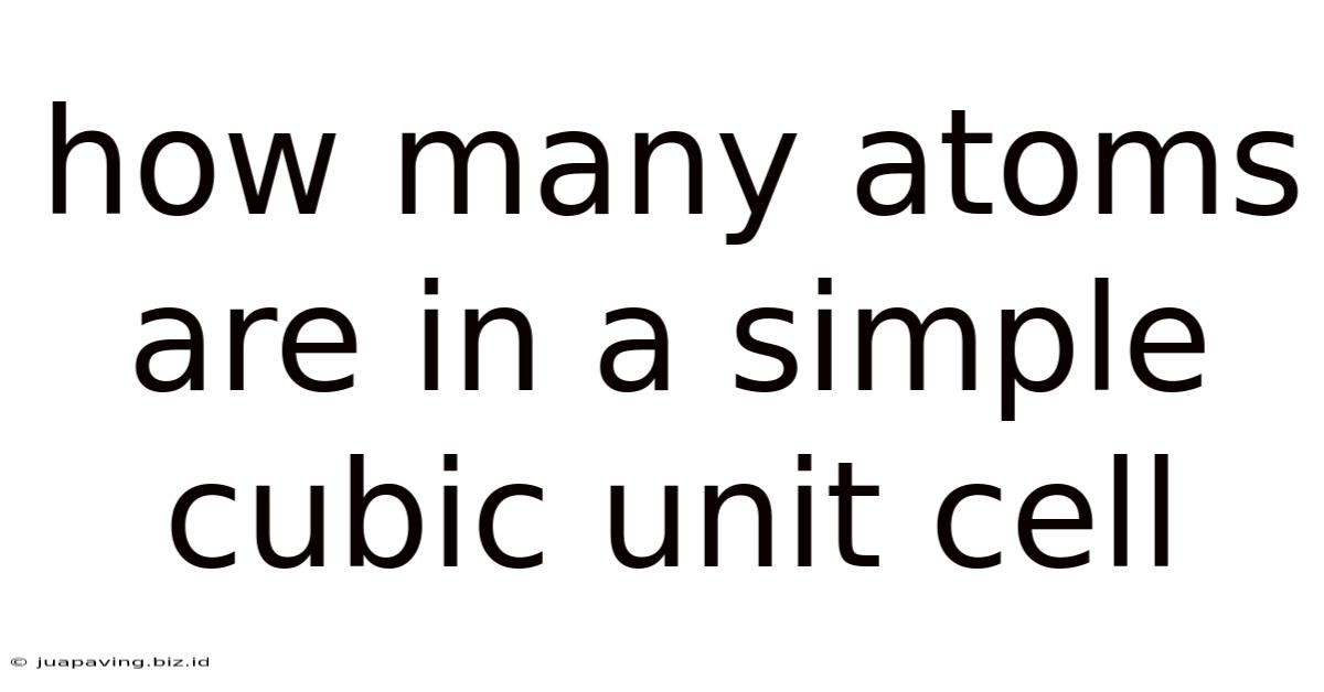 How Many Atoms Are In A Simple Cubic Unit Cell