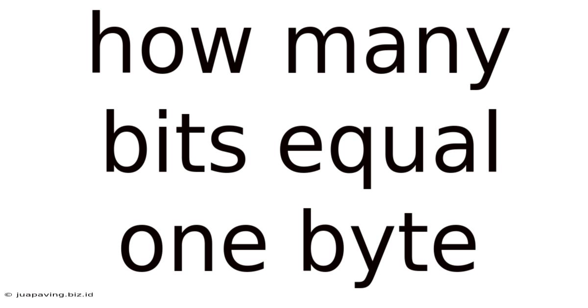 How Many Bits Equal One Byte