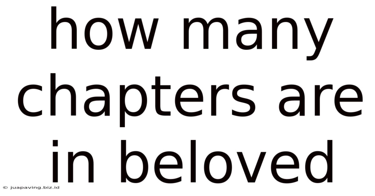 How Many Chapters Are In Beloved