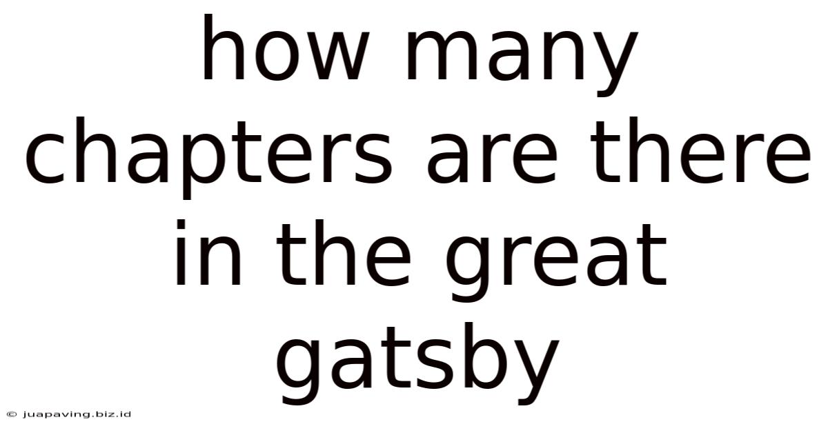 How Many Chapters Are There In The Great Gatsby
