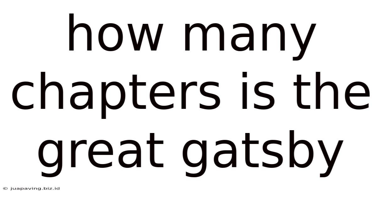 How Many Chapters Is The Great Gatsby
