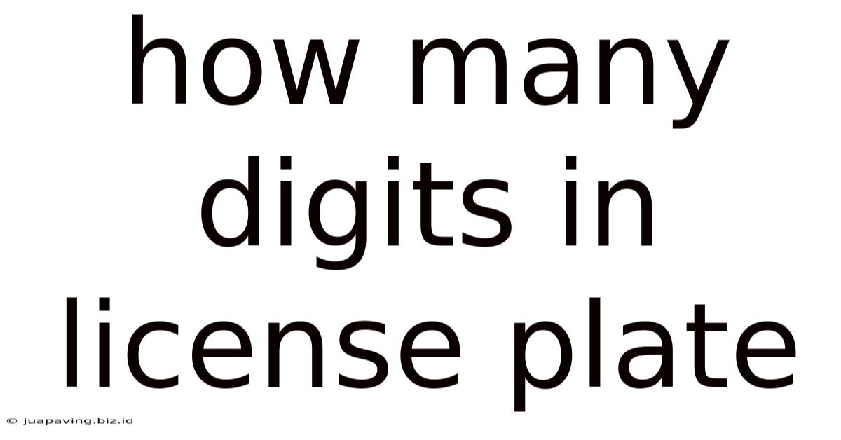 How Many Digits In License Plate