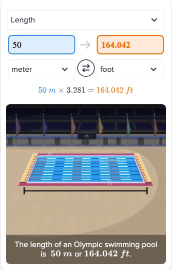 How Many Feet In 50 Metres