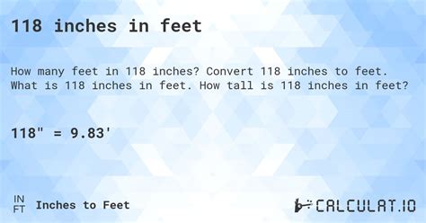 How Many Feet Is 118 Inches