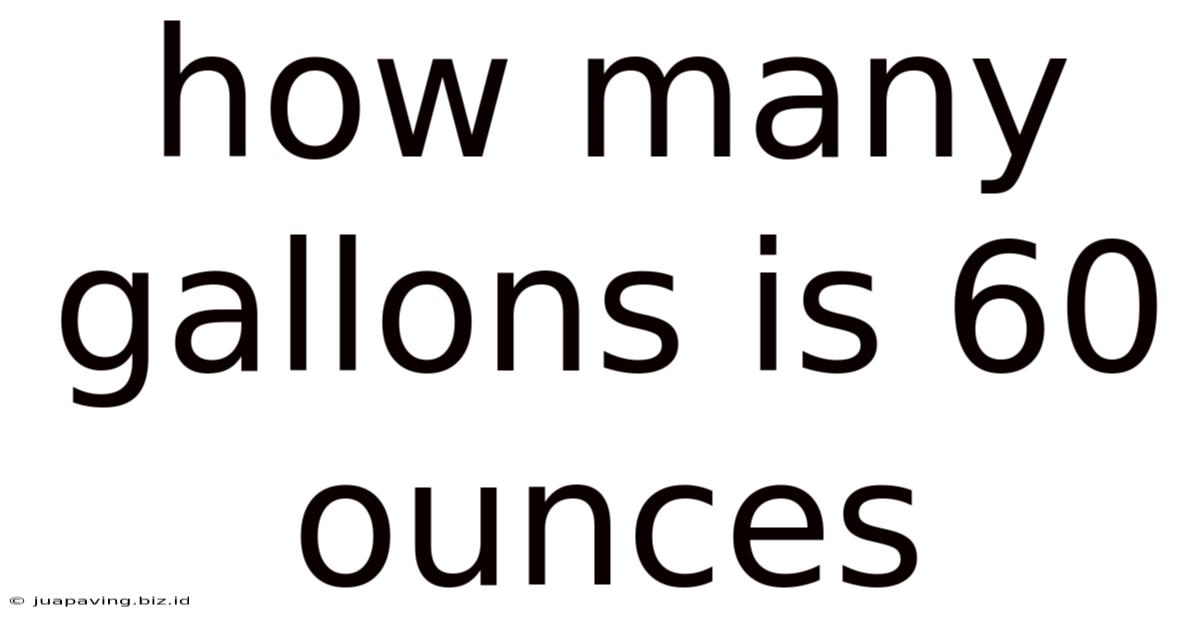 How Many Gallons Is 60 Ounces