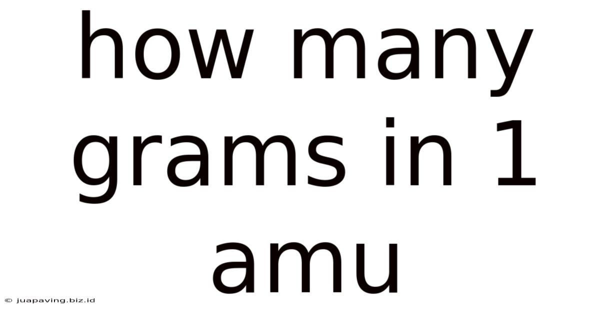 How Many Grams In 1 Amu