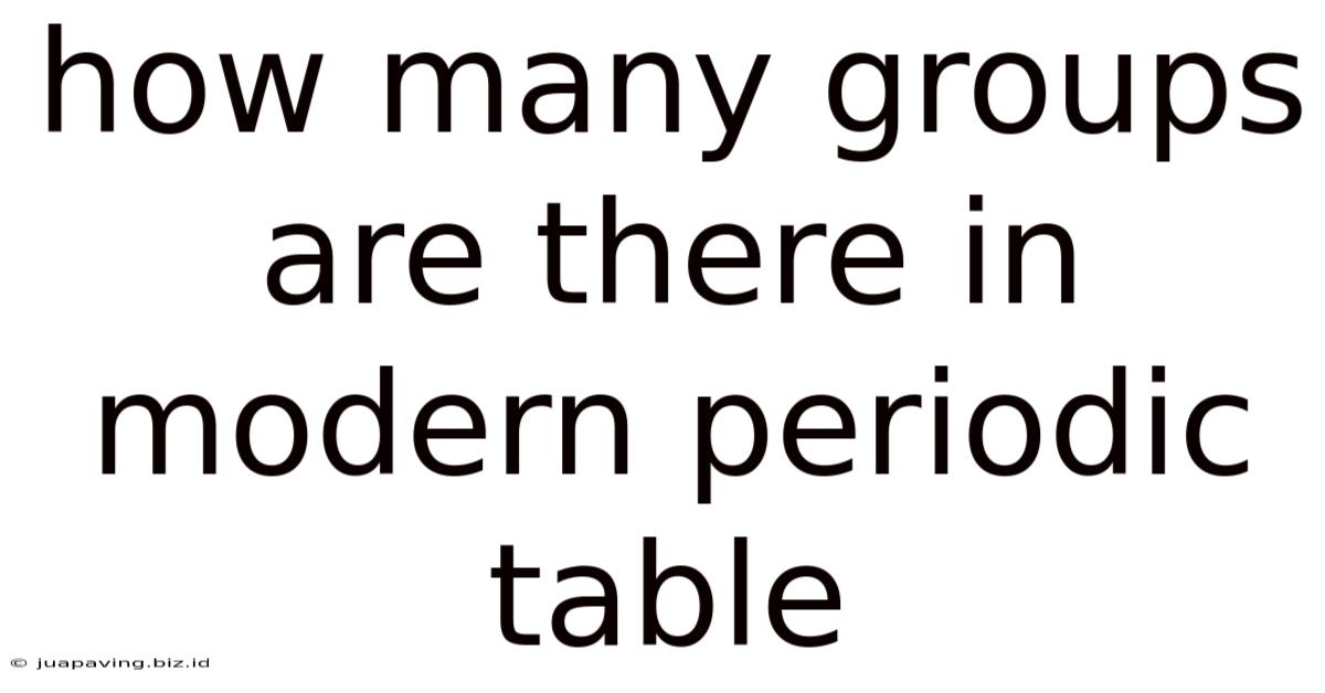 How Many Groups Are There In Modern Periodic Table