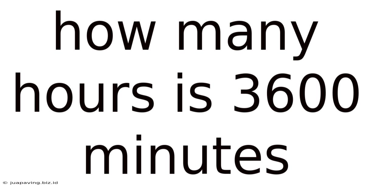 How Many Hours Is 3600 Minutes
